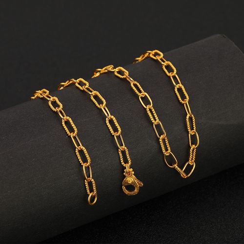 麻花古法纯金手工黄金链条足金光圈手链复古手饰