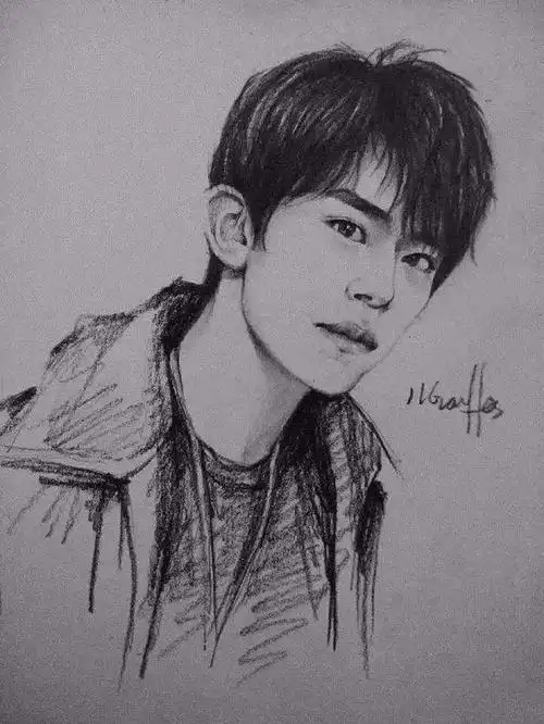 搜集手绘易烊千玺,送给你们.