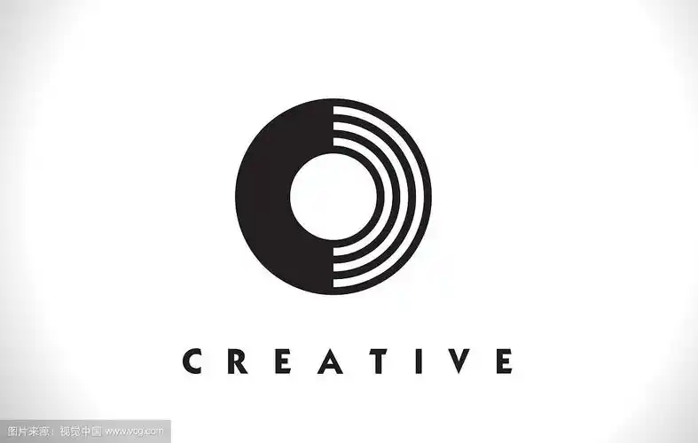 o标志字母用黑色线条设计线条字母