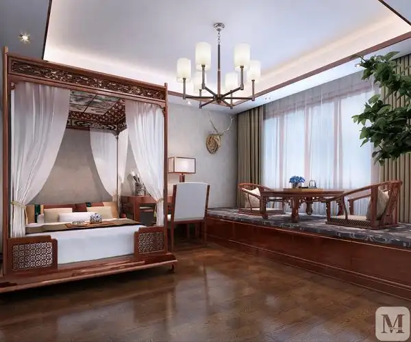 1万170㎡中式三房装修东方大院 170 平层新中式-红星美凯龙家装效果图