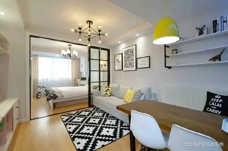60㎡北欧,一室改两室家装装修案例效果图