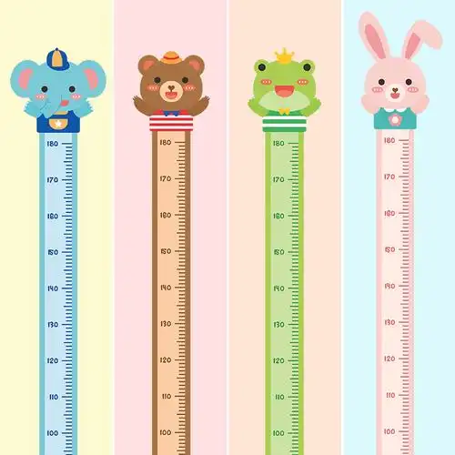 儿童房宝宝测量身高贴纸自粘可移除墙面装饰贴画创意卡通身高墙贴