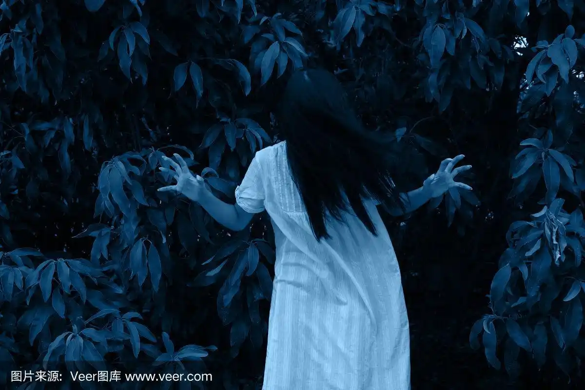 幽灵女孩系列,万圣节或恐怖概念背景