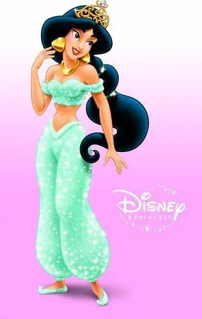 迪士尼卡通人物---- 绿色着装的茉莉公主