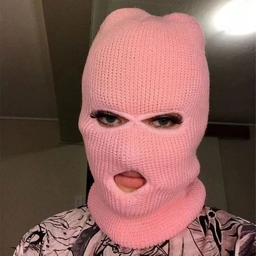头套男女秋冬季保暖针织户外蒙面黑色面罩防寒帽子