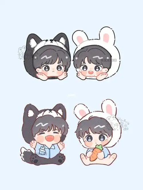 大灰狼92和小白兔92#文轩  #q版人物  #北北归归