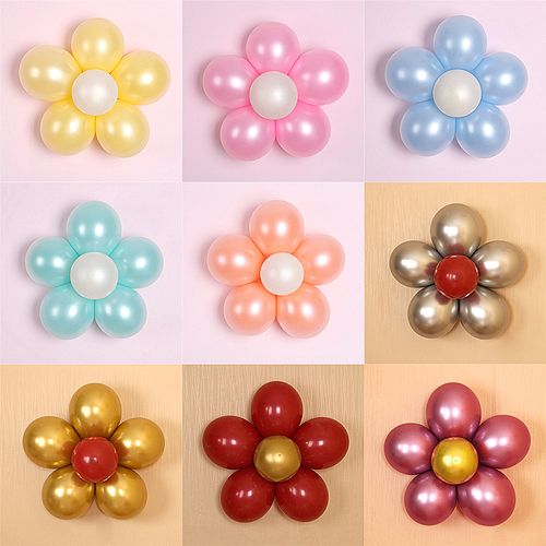 周岁生日布置花朵气球装饰马卡龙七夕情人节商场珠宝店铺活动汽球