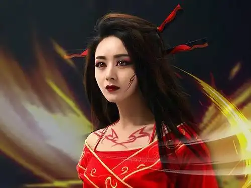 此图为赵丽颖在《花千骨》中的妖神花千骨装,花千骨在变成妖神之后,真