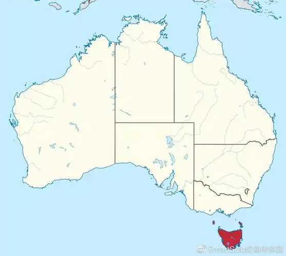 塔斯马尼亚岛地理位置示意图