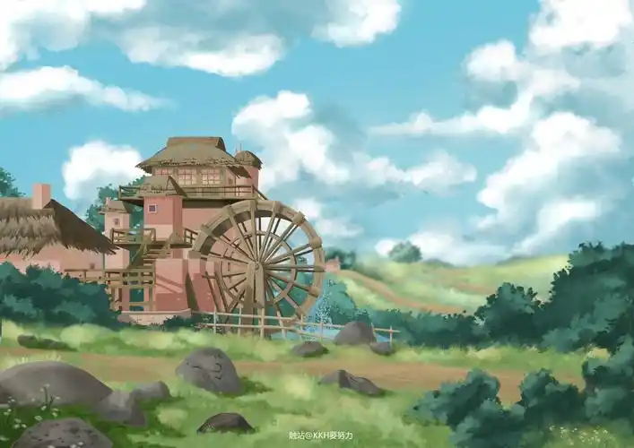 用宫崎骏的画风来画风景插画图片壁纸