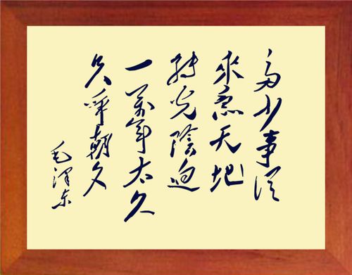 营养书画 天然实木有框画现代装饰画挂摆件 一万年太久 只争朝夕