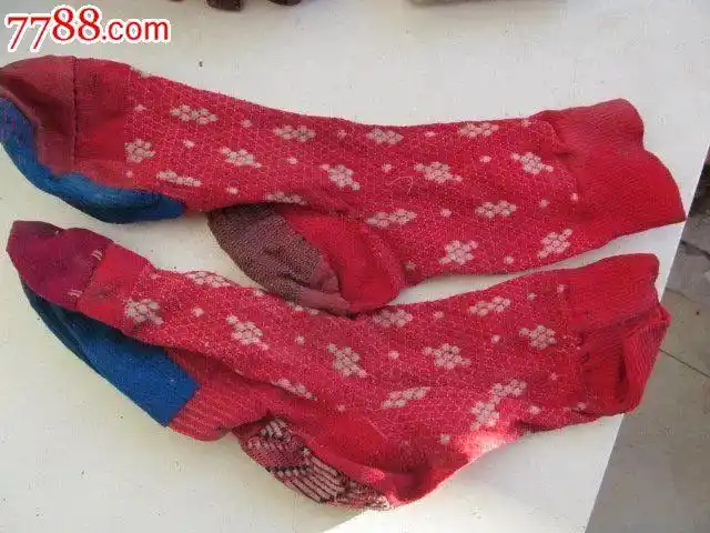 怀旧老补丁红尼龙袜-au13438833-袜子-加价-7788收藏__收藏热线