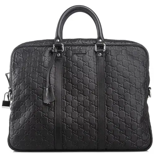 gucci 古驰 黑色牛皮压纹双g logo男士公文包 208463 000926 支持专柜