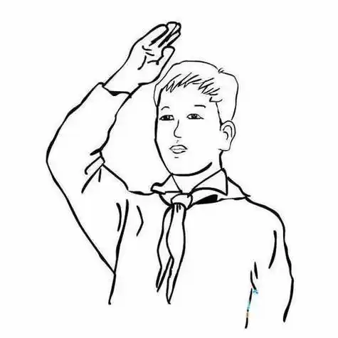 小孩敬礼简笔画图片学生敬礼的图片简笔画-敬礼的学生简笔画敬礼简笔