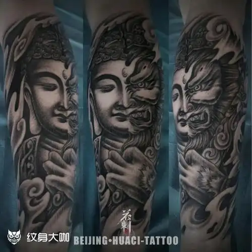 【善恶61一念之间】_纹身图案手稿图片_花刺的纹身作品集