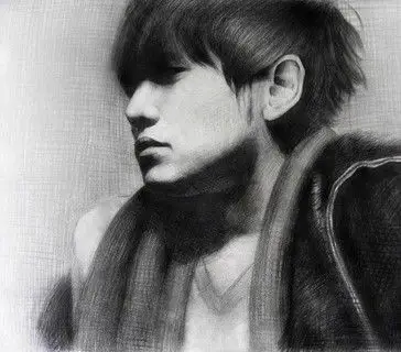 周杰伦肖像素描图片