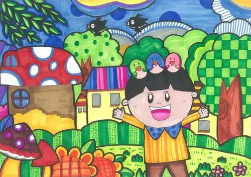 《绿色家园》 田皓天 8岁.jpg