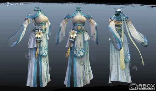 一套仙侠风格的衣服套装北京|三维设计师