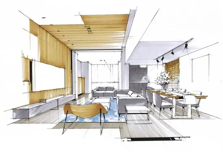 马克笔客厅空间上色,教程视频|第四课