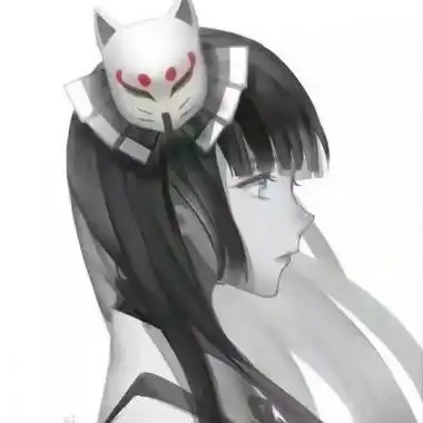 戴狐狸面具的动漫少女头像图片