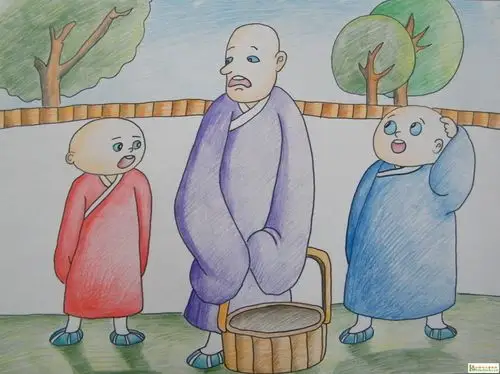 儿童画铅笔画图片三个小和尚的故事