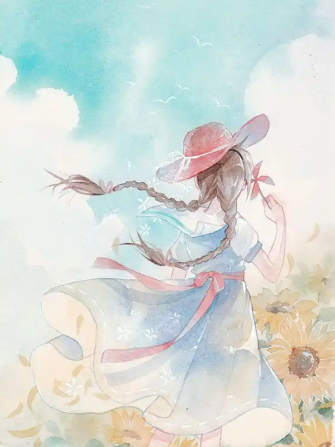 森系 森女 小清新 美图 治愈系#手绘#.