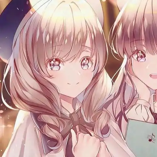 qq手绘可爱女生姐妹头像一对两张,闺蜜头像图片-回车桌面