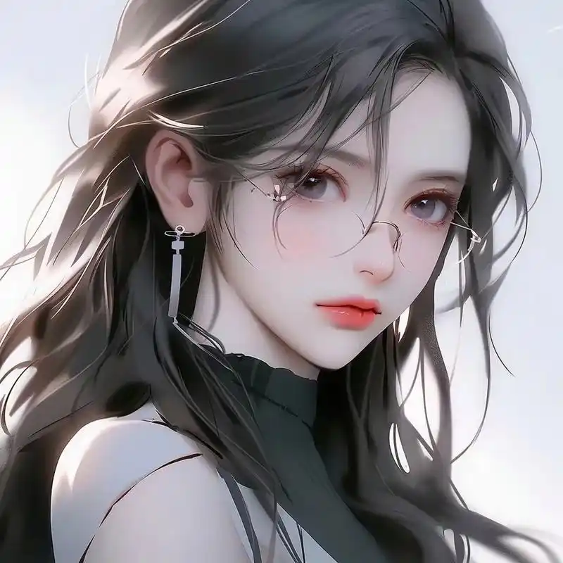 动漫头像和壁纸# 冷艳气质戴眼镜系列女生头像 676767#九月