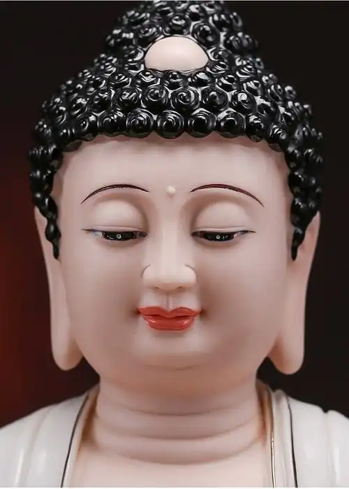 造趣zaoqu如来佛坐莲释迦牟尼佛供奉佛像佛教陶瓷摆件16寸白瓷