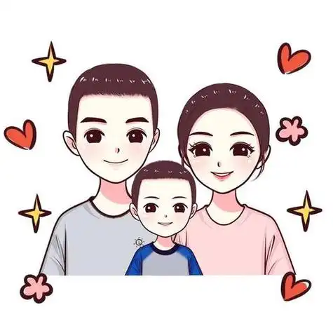 卡通头像一家三口男宝搞笑