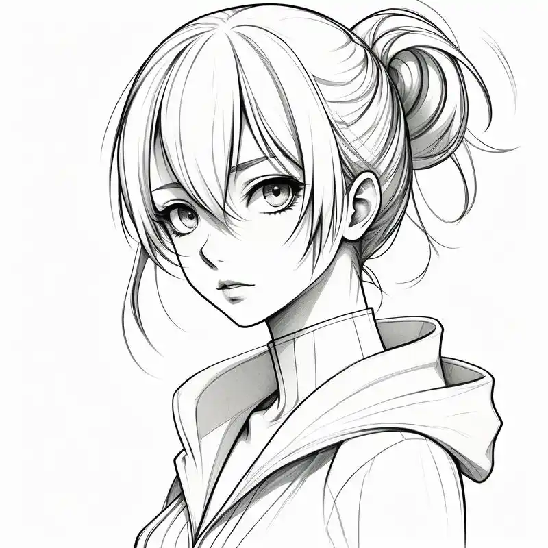 黑白魅力·模糊动漫女头 沉浸在这组黑白素描风格的动漫女生头像中