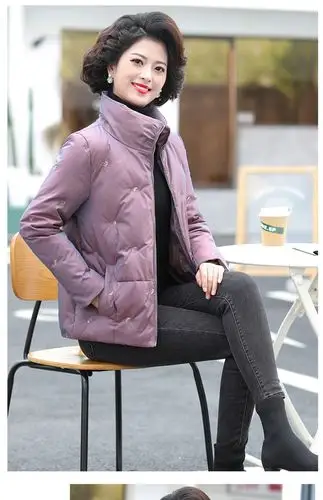 恒源祥品牌妈妈羽绒服短款2020新款中年女冬装外套小棉袄洋气老年人