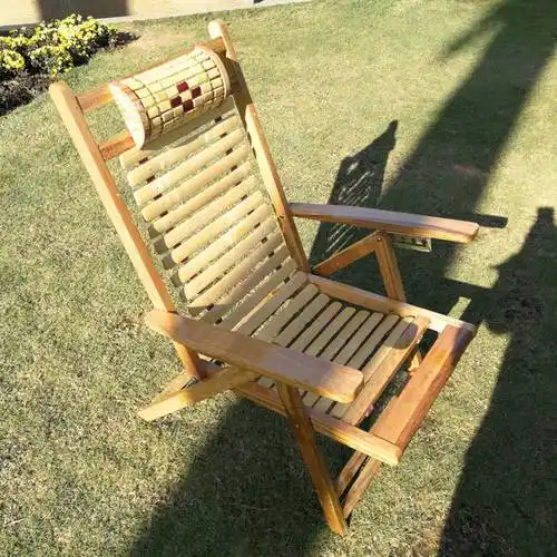 折叠竹木躺椅午休午睡成人老人懒人椅竹凉竹片家用办公休闲靠背椅