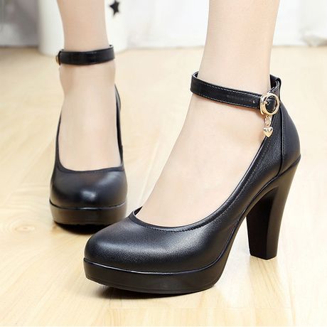 真皮超高跟女鞋白色单鞋模特旗袍粗跟防水台舞鞋t台走秀大码