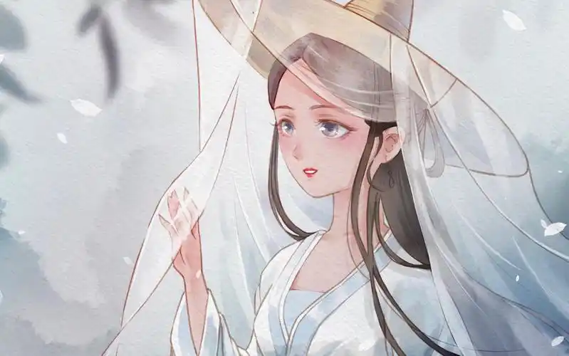 活动  【ipad绘画】古风戴围帽的女孩子