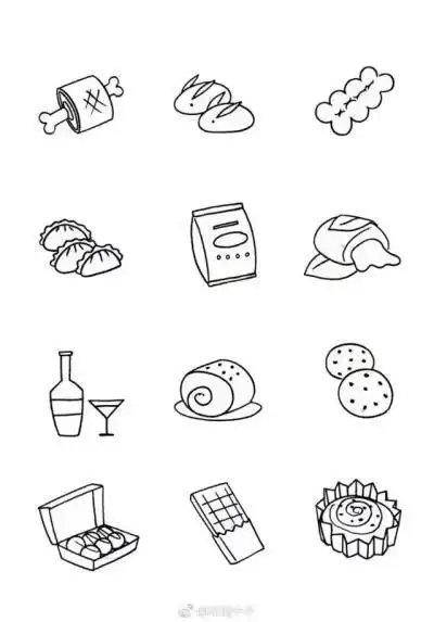 食物简笔画粉笔画 简笔画图片大全-蒲城教育文学网
