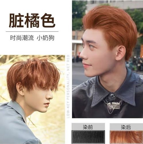 染发剂自己染男生2024流行发色潮色男士专用黑茶 脏橘色【潮男发色】