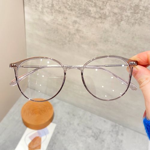 透明明眼镜框文艺复古近视潮大韩国白色框架眼镜架