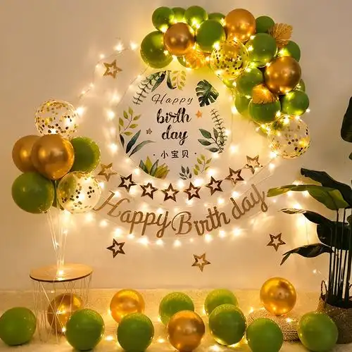 韩式十岁生日布置女孩气球女宝会场装饰网红女童公主风孩子女神风