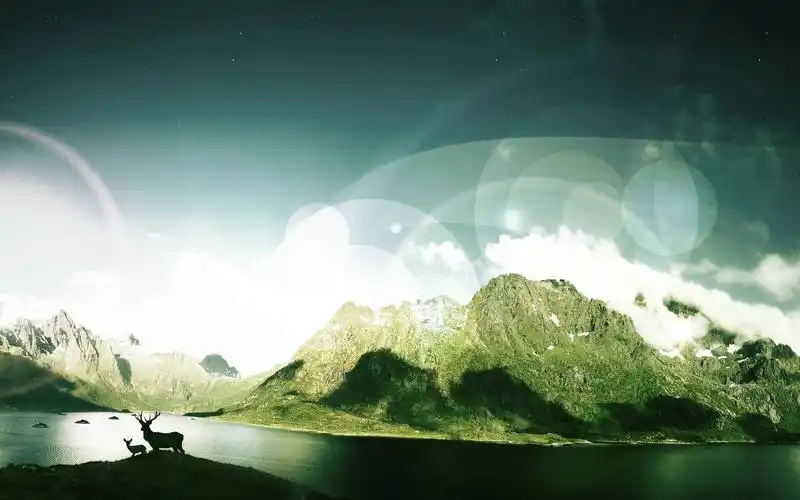 sky,mountains,壁纸,高清壁纸自然,风景,艺术&设计,数码,动物,鹿