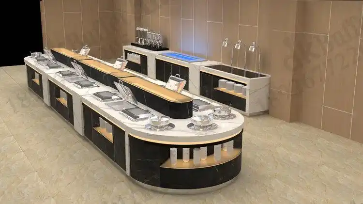 免费设计自助餐台效果图定制酒店单位布菲台食堂学校餐厅保温台