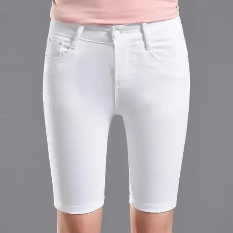 802#白色短裤打底裤女夏外穿2018新款韩版修身显瘦小脚五分裤