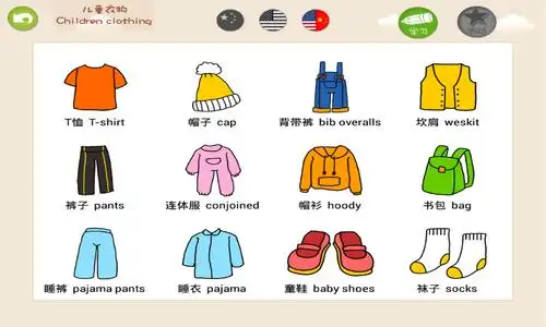 七, 衣服 (clothes)[klus]英语词汇带音标