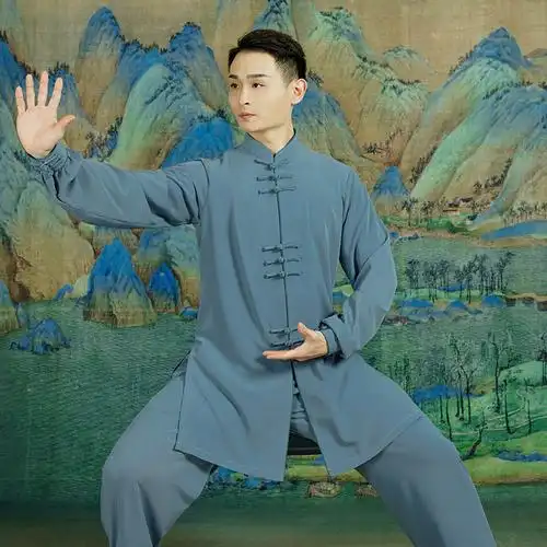 高端改良太极服女装2021新款棉麻春夏季亚麻太极拳练功服男中国风