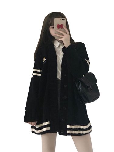 高级感超好看黑色毛衣外套女秋冬2022年新款小众软糯针织开衫上衣