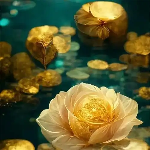 金色莲花好运头像