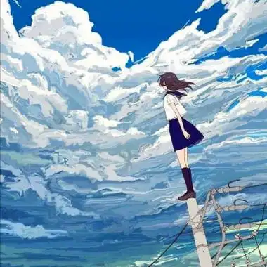 治愈系蓝色风格女生头像图片