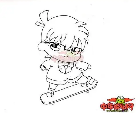 q版柯南简笔画就完成啦怎样简笔画名侦探柯南柯南头像简笔画柯南人物