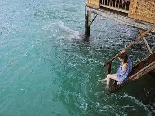 何穗穿比基尼海边嬉戏 皮肤白嫩长腿夺目超迷人