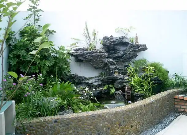 庭院假山鱼池图片效果图欣赏#405617813设计图片_一起装修网图库频览